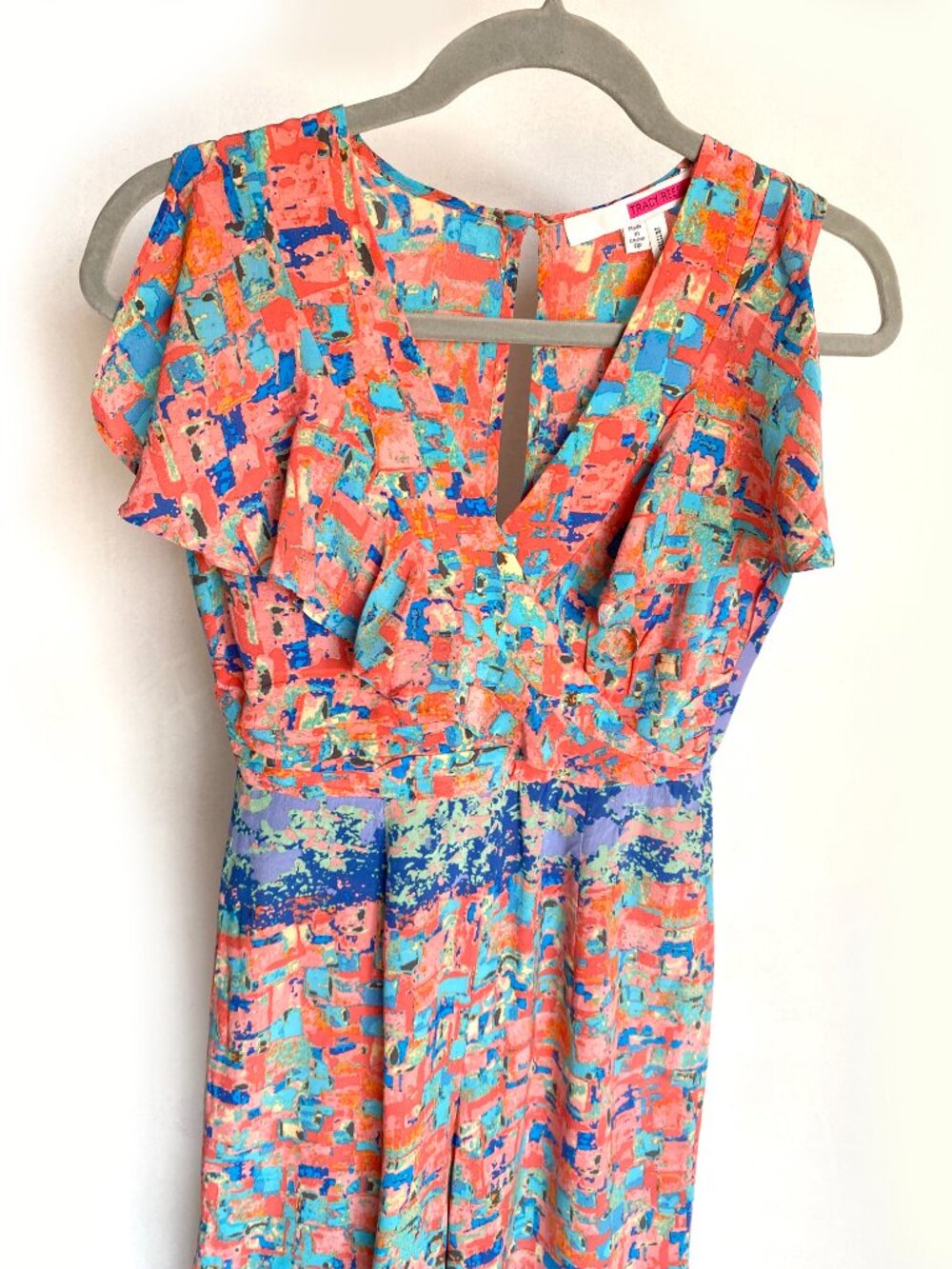 Tracy Reese Anthropologie 100 % Silk Manarola Jumpsuit Size 0 Petite Wide Leg - Picture 8 of 9